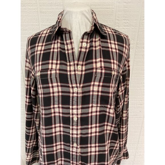 Lauren Ralph Lauren Womens Plaid Button-Down Shirt Size L  Black/White/Red - Picture 5 of 6